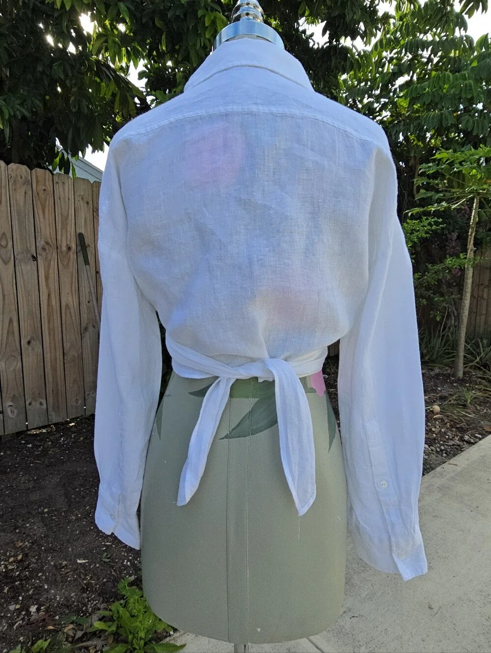ZARA White Cropped Wrap Top with Back Bow Tie – Size S